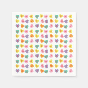 Conversation Candy Hearts Paper Napkins