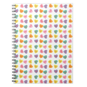 Conversation Candy Hearts Spiral Notebook