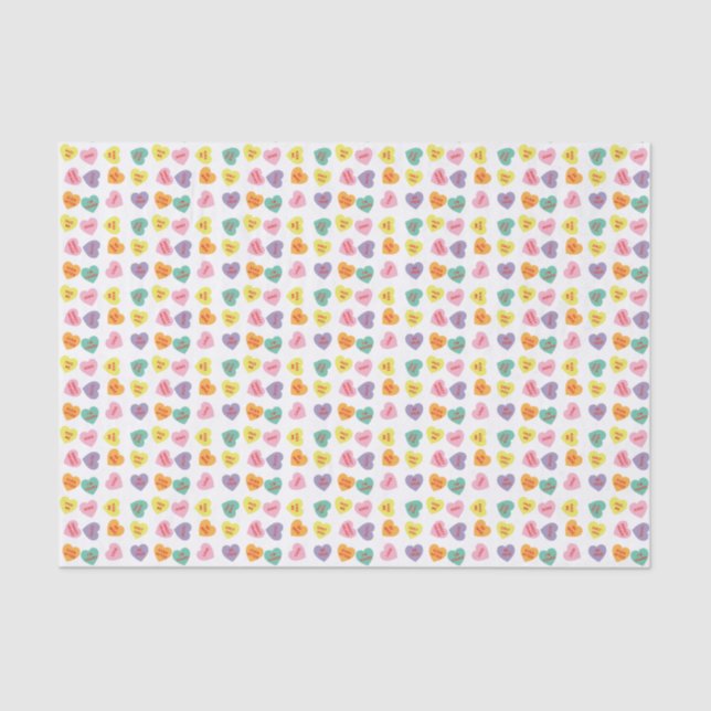 Conversation Candy Hearts Tissue Paper (Front)