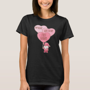 Conversation Heart Gnome Valentines Day First Grad T-Shirt