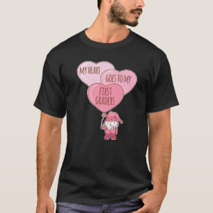 Conversation Heart Gnome Valentines Day First Grad T-Shirt