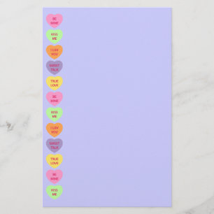 Conversation Hearts Candy Valentine's Stationery