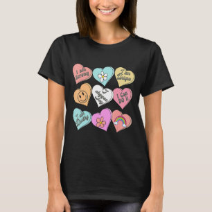 Conversation Hearts Groovy Valentines Day Cute Tea T-Shirt