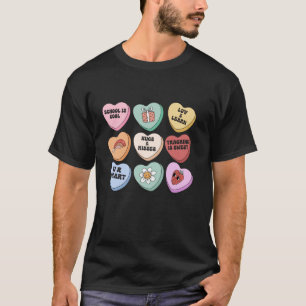 Conversation Hearts Groovy Valentines Day Cute Tea T-Shirt