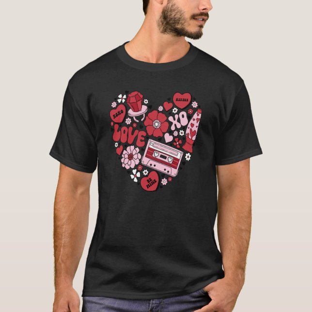 Conversation Hearts Love Valentine's Day Couples T-Shirt (Front)