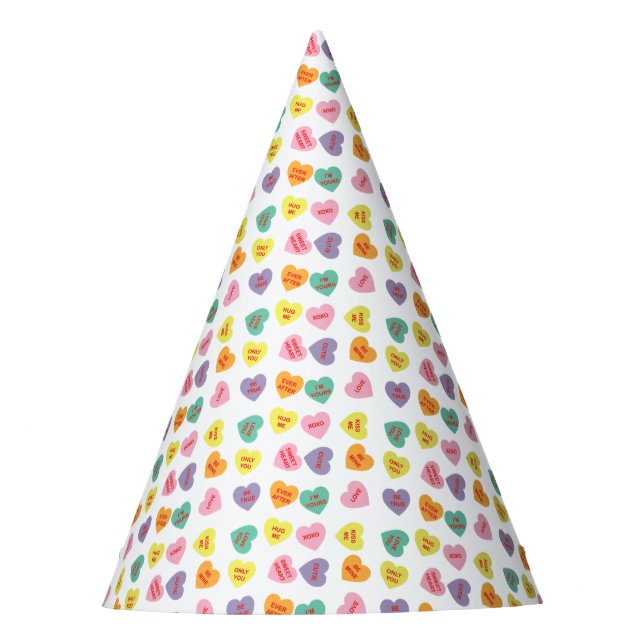 Conversation Hearts Party Hat (Front)