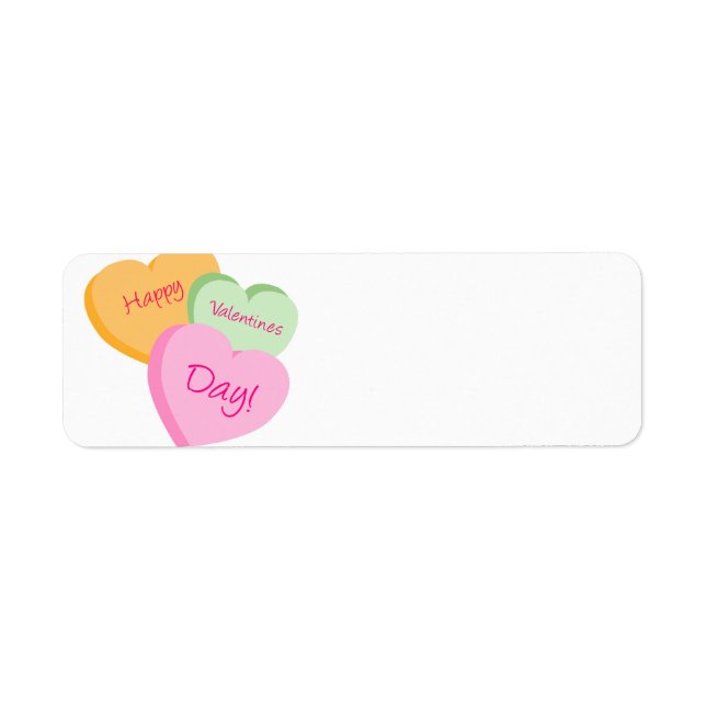 Conversation Hearts Valentine's Day Label Tags (Front)