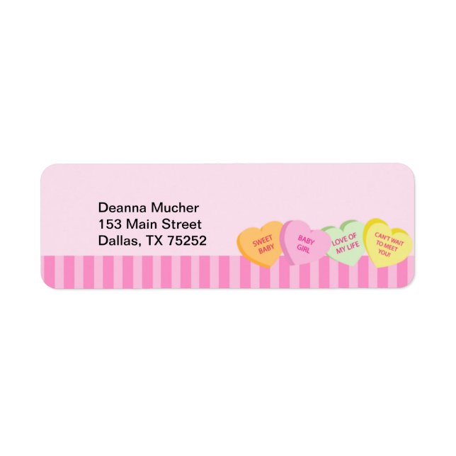 Conversation Hearts Valentine's Day Label Tags (Front)