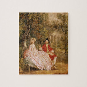 Conversation in a Park, portrait of the artist and Jigsaw Puzzle