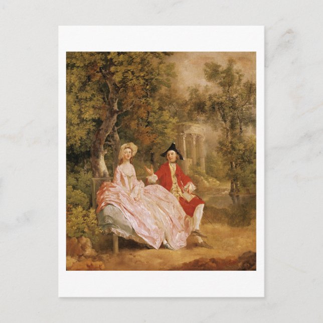 Conversation in a Park, portrait of the artist and Postcard (Front)