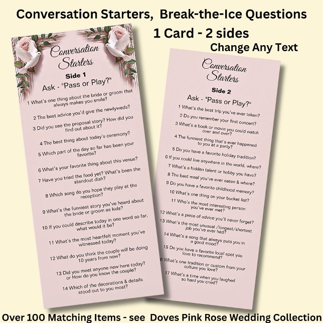 Conversation Starters - Break The Ice Questions  Menu (Creator Uploaded)