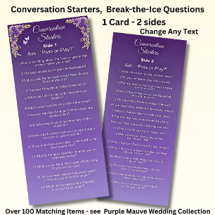 Conversation Starters - Break The Ice Questions Menu
