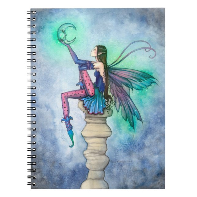 Conversation with the Moon Fairy Fantasy Art Notebook (Front)