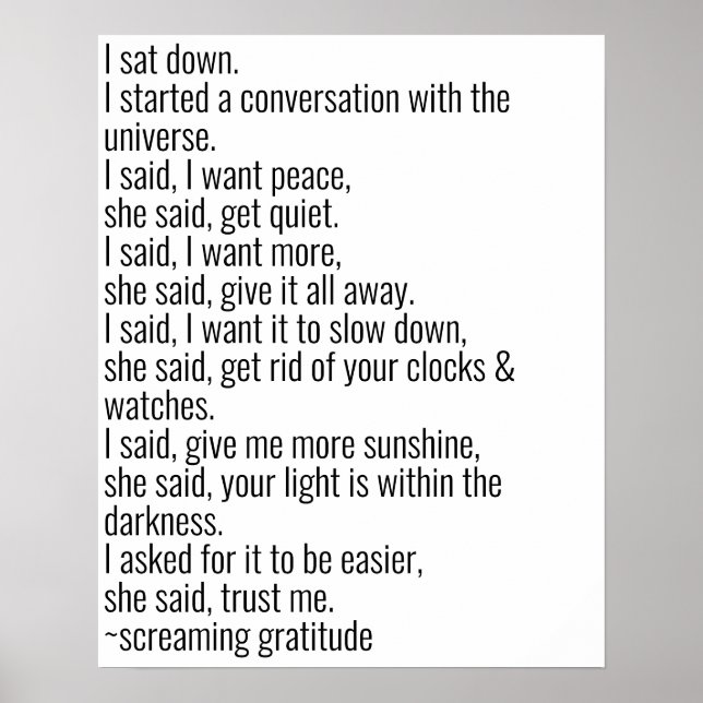 Conversation with the Universe Poster (Front)