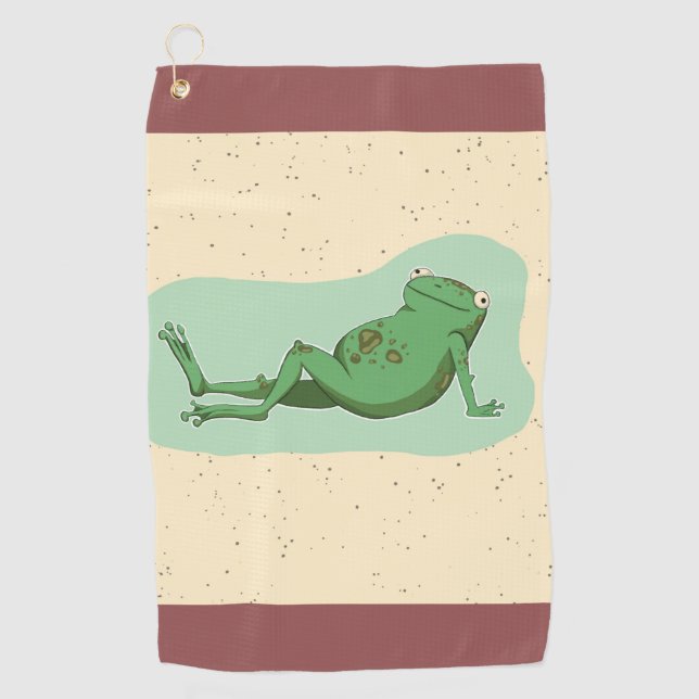 Conversational Frog Golf Towel (Front)