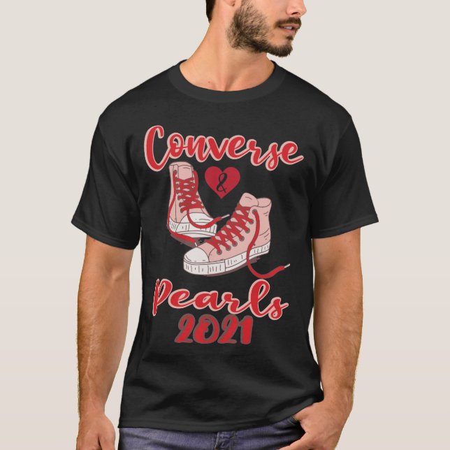 Converse and pearls sneakers shirt (Front)