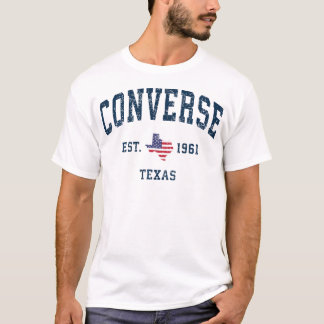 Converse Texas Tx Vintage State Usa Flag Athletic T-Shirt