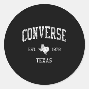 Converse Tx J01 Vintage Athletic Srts Design  Classic Round Sticker