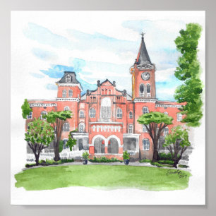 Converse Wilson Hall Watercolor Print