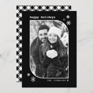 Convert Photo to Black & White Modern Holiday Card