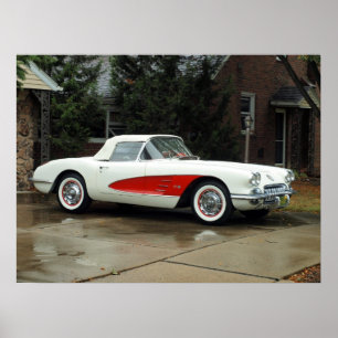 Convertible corvette poster