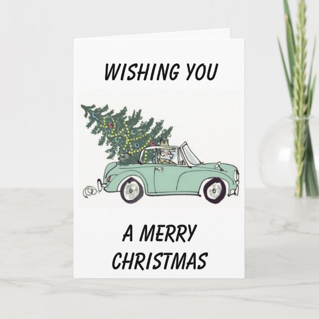 CONVERTIBLE  STYLE "MERRY CHRISTMAS" HOLIDAY CARD (Front)