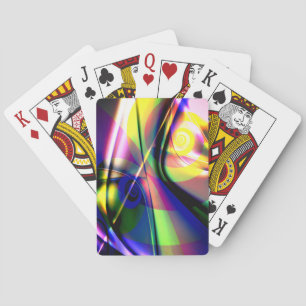 Convex twisted blue a yellow spiral ghost on pink  playing cards