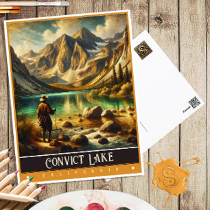 Convict Lake, California   Vintage Painting Postcard