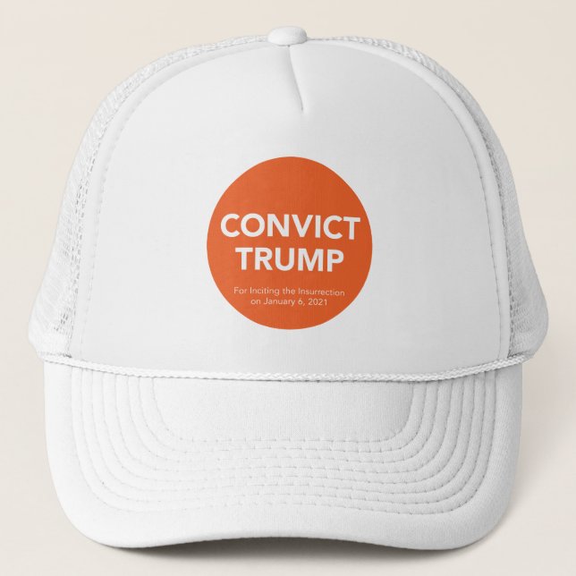 CONVICT TRUMP Hat (white) (Front)
