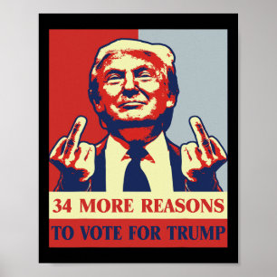 Convicted Felon 34 More Reasons To Vote For Trump Poster