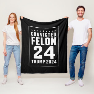 Convicted Felon 4th July Trump 2024 Fleece Blanket