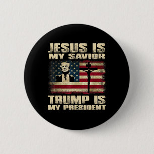 Convicted Felon Jesus Is My Savior Trump Is My Pre 6 Cm Round Badge