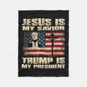 Convicted Felon Jesus Is My Saviour Trump Is My Pr Fleece Blanket