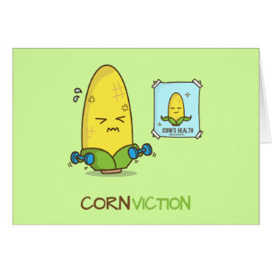 Conviction punny corn workout cartoon