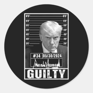 Conviction Verdict Donald Trump Mug Shot Jail Pict Classic Round Sticker