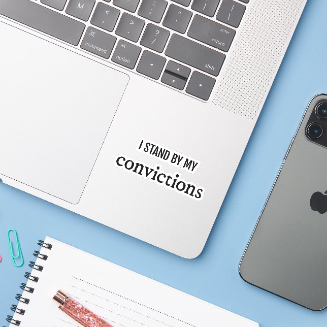 Convictions Custom-Cut Vinyl Sticker (Laptop w/ iPhone)