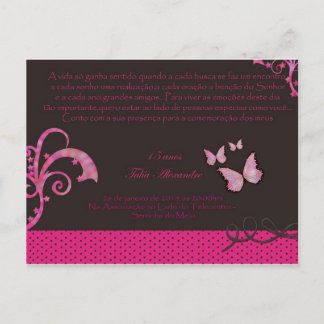 Convite de 15 Anos Postcard