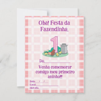 Convite de aniversario fazendinha card