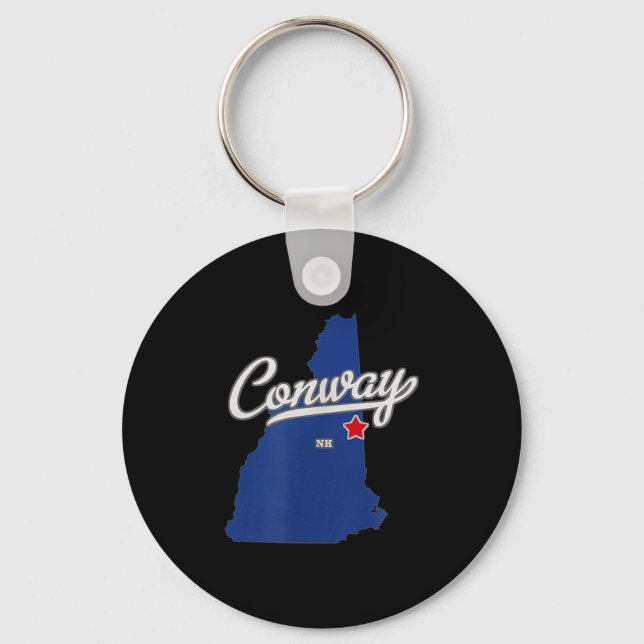 Conway New Hampshire Nh Map  Key Ring (Front)