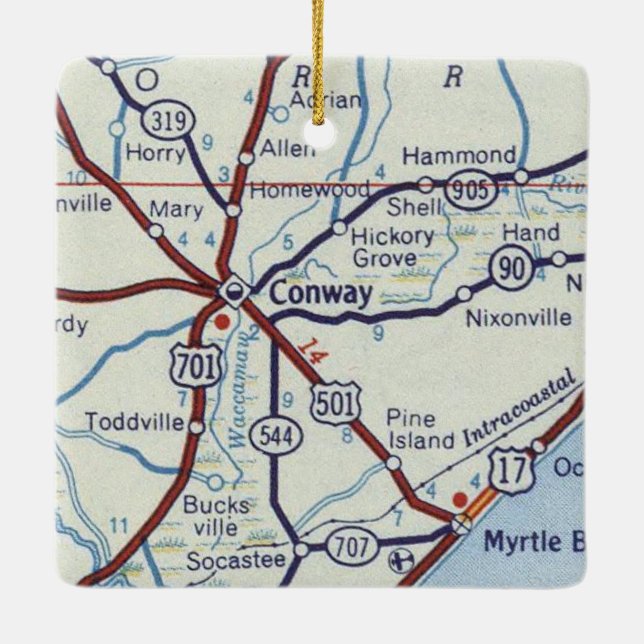 Conway South Carolina Ceramic Ornament (Back)