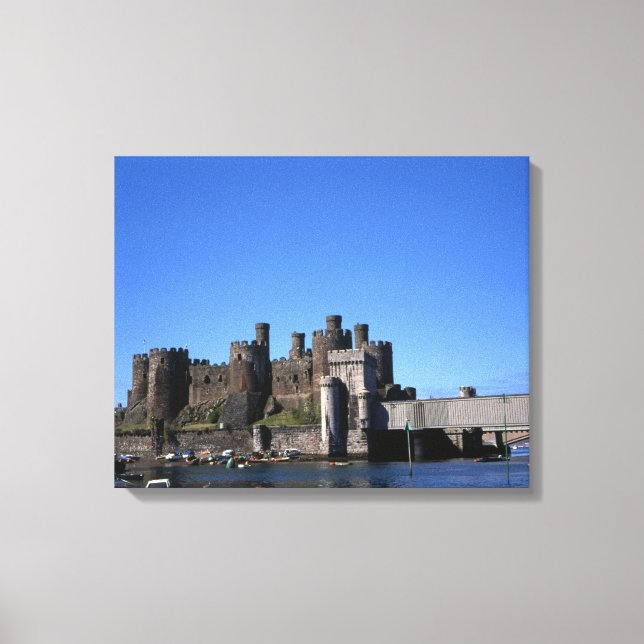 Conwy Castle North Wales Postcard Poster Faux Canv Canvas Print (Front)