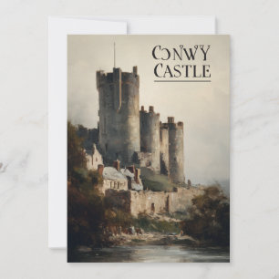 Conwy Castle Wales Oil Painting Print Invitation