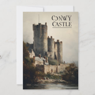 Conwy Castle Wales Oil Painting Print |  Invitation