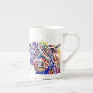 Coo2 Highland cow Scottish bone china mug