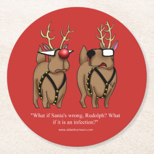 Cooasters Christmas Humour Round Paper Coaster
