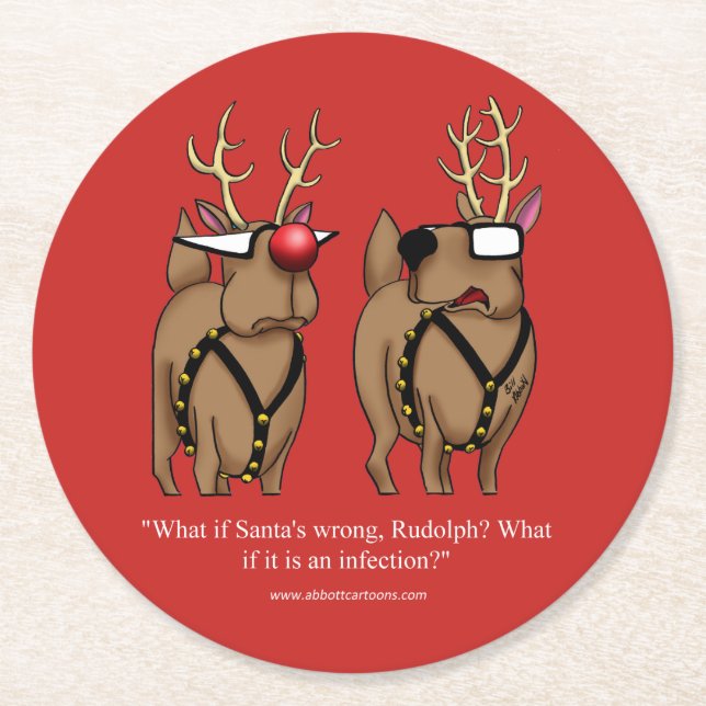 Cooasters Christmas Humour Round Paper Coaster (Front)