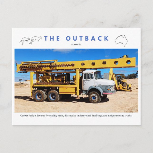 Coober Pedy Mining Truck Postcard (Front)
