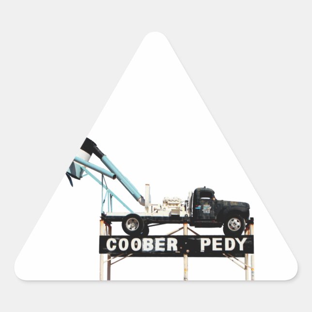 Coober Pedy, Opal Capital of the World Triangle Sticker (Front)