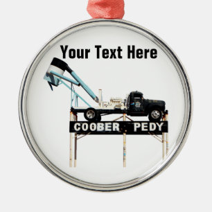 Coober Pedy Opal Mining Truck Welcome Sign Metal Tree Decoration