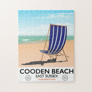 Cooden Beach East Sussex vintage travel poster Jigsaw Puzzle